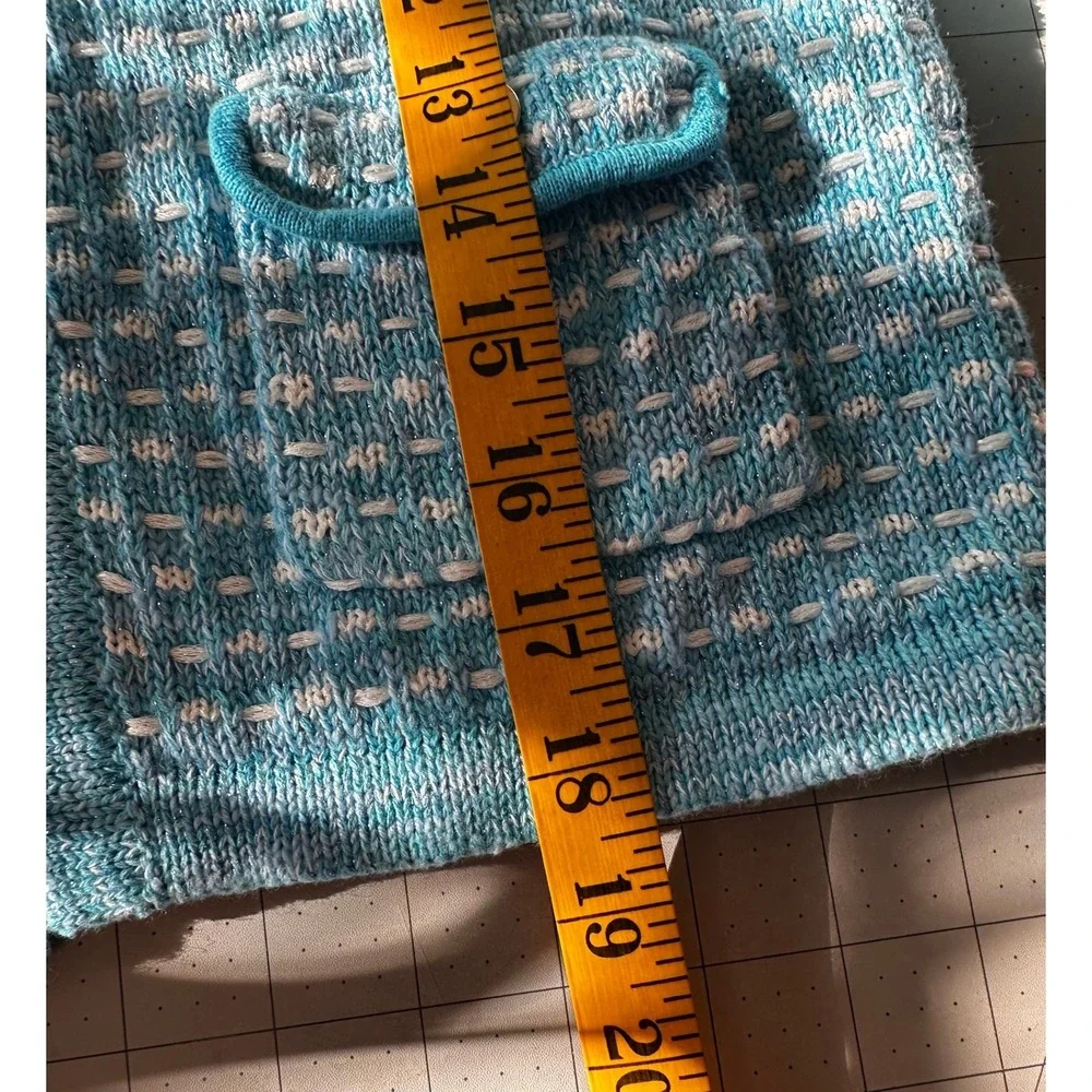 Lilly Pulitzer NWOT Kienna Woven Knit Cardigan Cumulus Blue Metallic XSmall - Picture 15 of 16